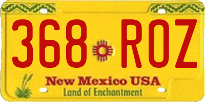 NM license plate 368ROZ
