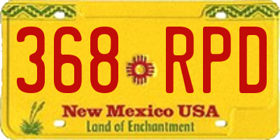 NM license plate 368RPD
