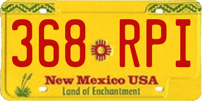 NM license plate 368RPI