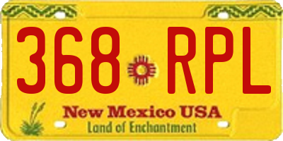 NM license plate 368RPL