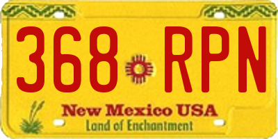 NM license plate 368RPN