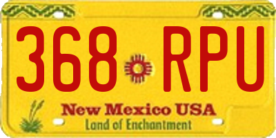 NM license plate 368RPU