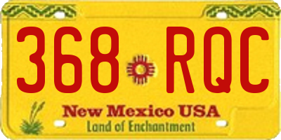 NM license plate 368RQC