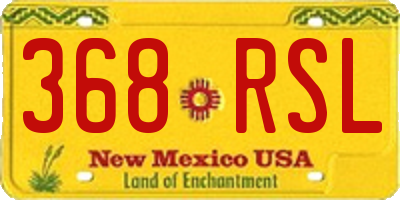 NM license plate 368RSL