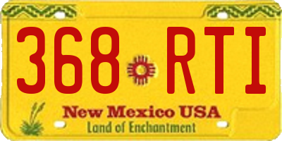 NM license plate 368RTI