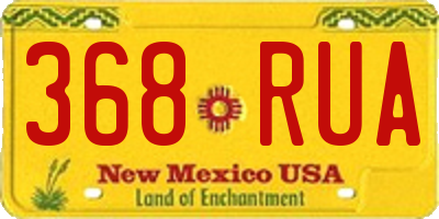 NM license plate 368RUA