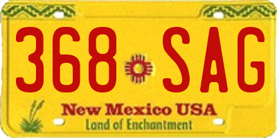 NM license plate 368SAG