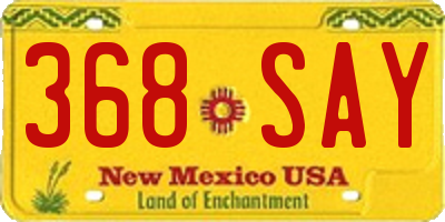 NM license plate 368SAY