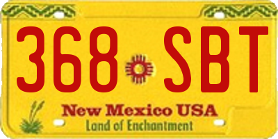 NM license plate 368SBT