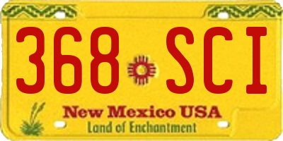 NM license plate 368SCI
