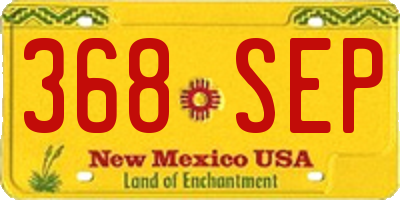 NM license plate 368SEP