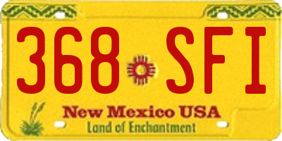 NM license plate 368SFI