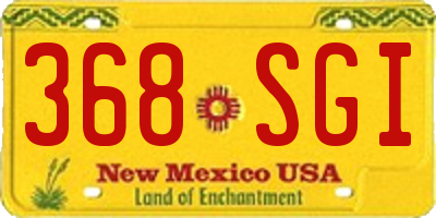 NM license plate 368SGI