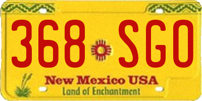 NM license plate 368SGO