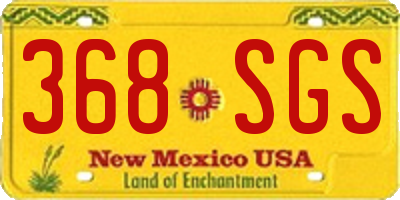 NM license plate 368SGS