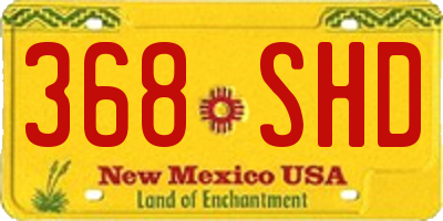NM license plate 368SHD