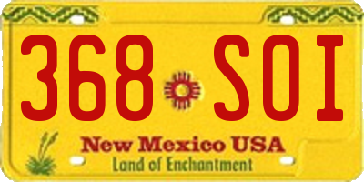 NM license plate 368SOI