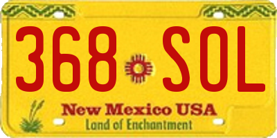 NM license plate 368SOL