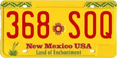 NM license plate 368SOQ
