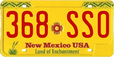 NM license plate 368SSO