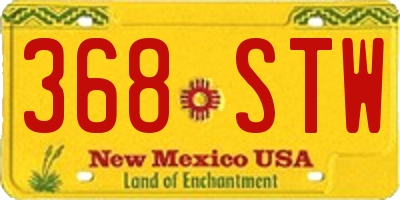 NM license plate 368STW