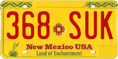 NM license plate 368SUK