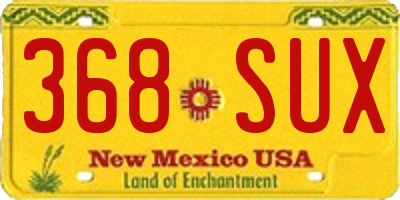 NM license plate 368SUX