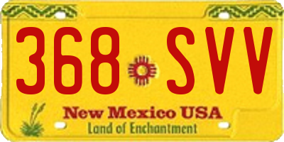 NM license plate 368SVV