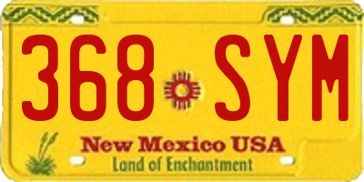 NM license plate 368SYM