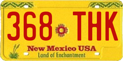 NM license plate 368THK
