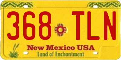 NM license plate 368TLN