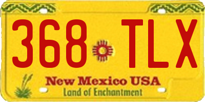 NM license plate 368TLX