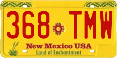 NM license plate 368TMW