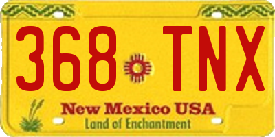 NM license plate 368TNX