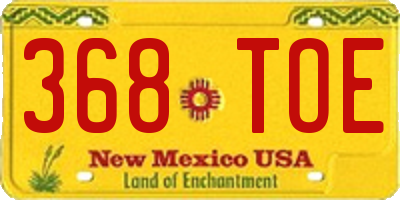 NM license plate 368TOE