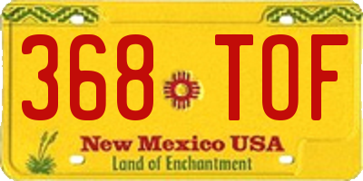 NM license plate 368TOF