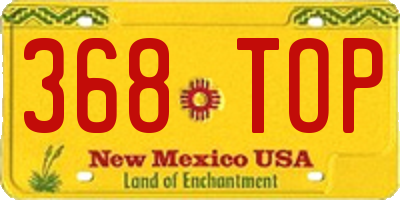 NM license plate 368TOP