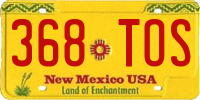 NM license plate 368TOS