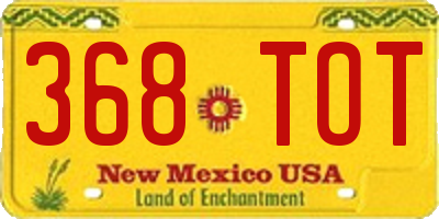 NM license plate 368TOT