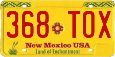NM license plate 368TOX