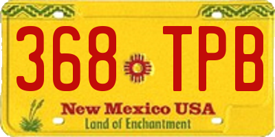 NM license plate 368TPB