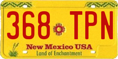 NM license plate 368TPN