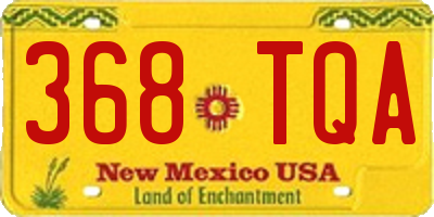NM license plate 368TQA
