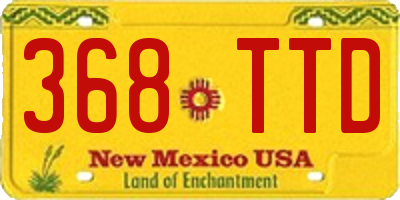 NM license plate 368TTD
