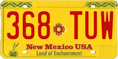 NM license plate 368TUW