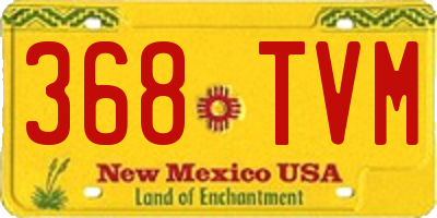 NM license plate 368TVM