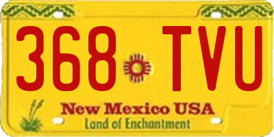 NM license plate 368TVU