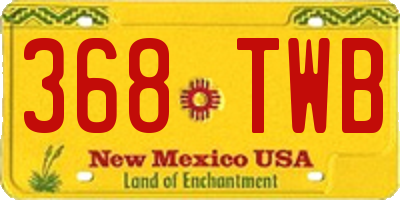 NM license plate 368TWB