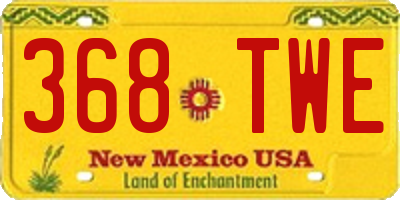NM license plate 368TWE