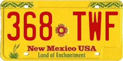 NM license plate 368TWF